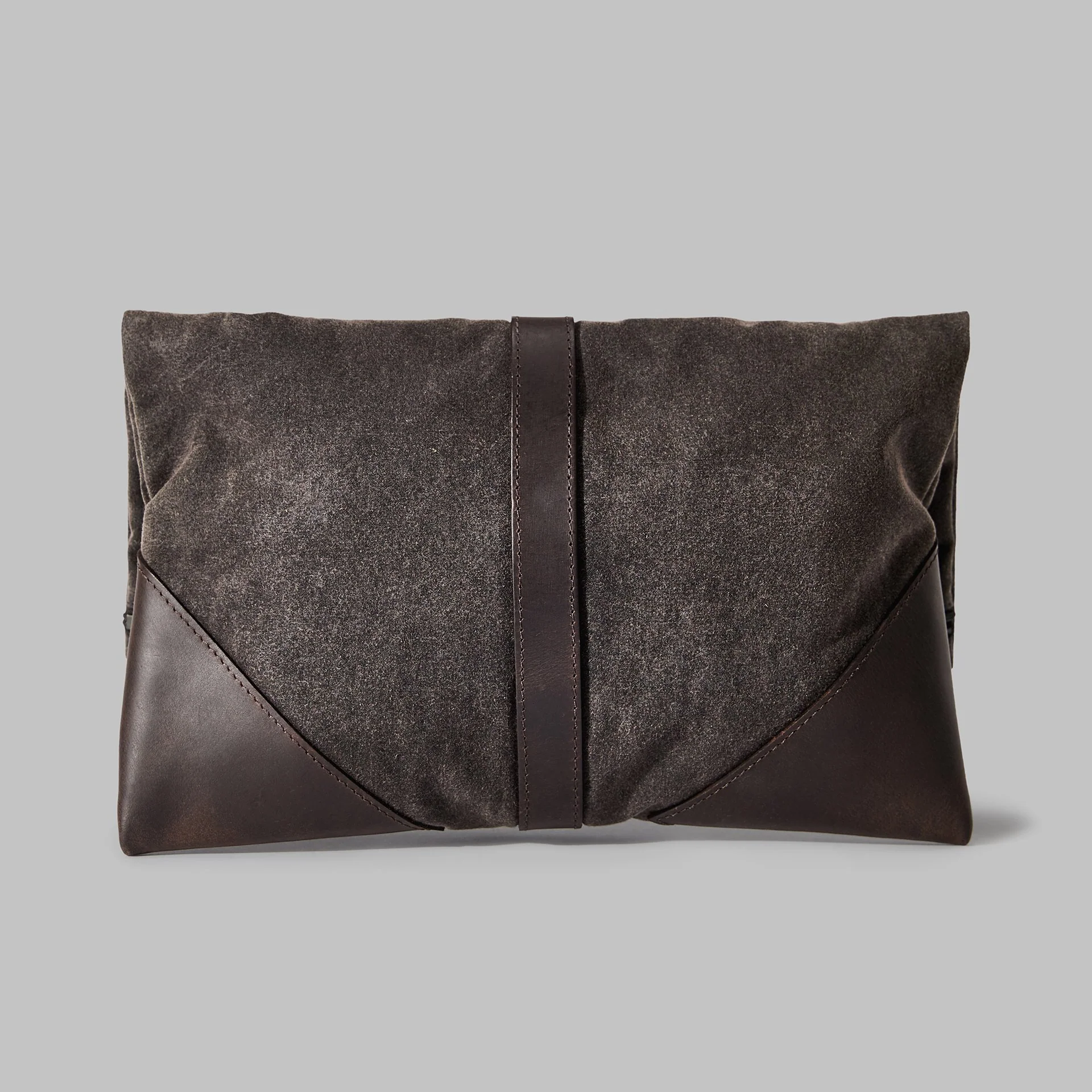 Anslow Brown Waxed Cotton Clutch - Image 3