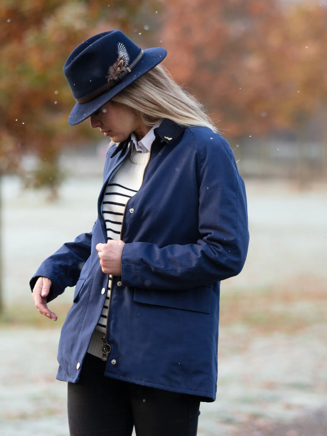Ladies Landowner Casual Walking Jacket - Navy - Image 3
