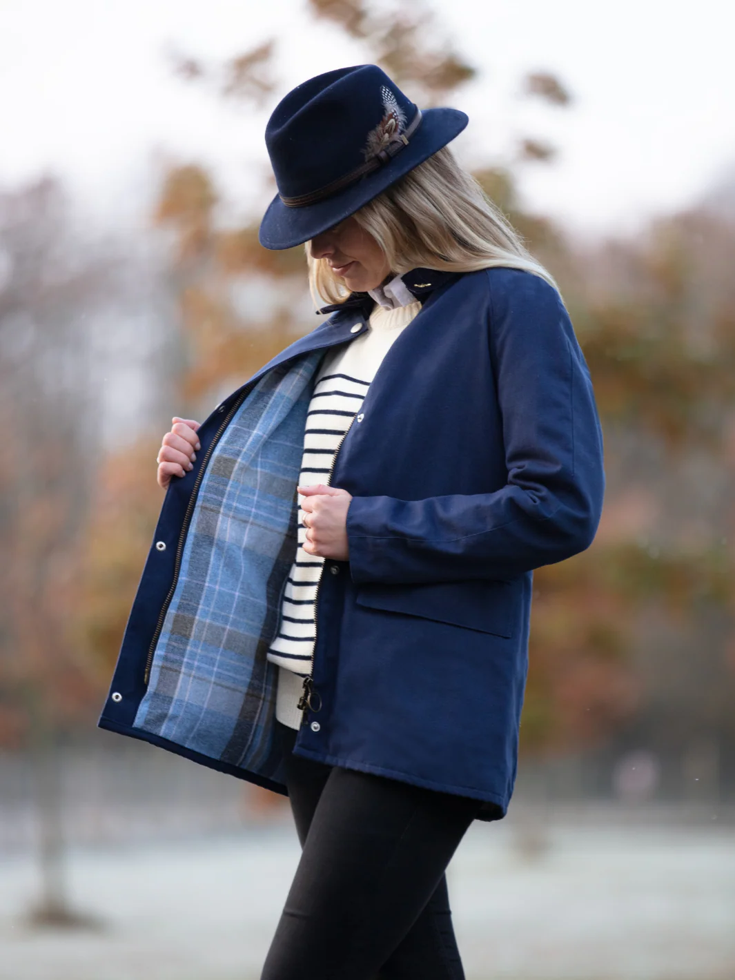 Ladies Landowner Casual Walking Jacket - Navy - Image 4