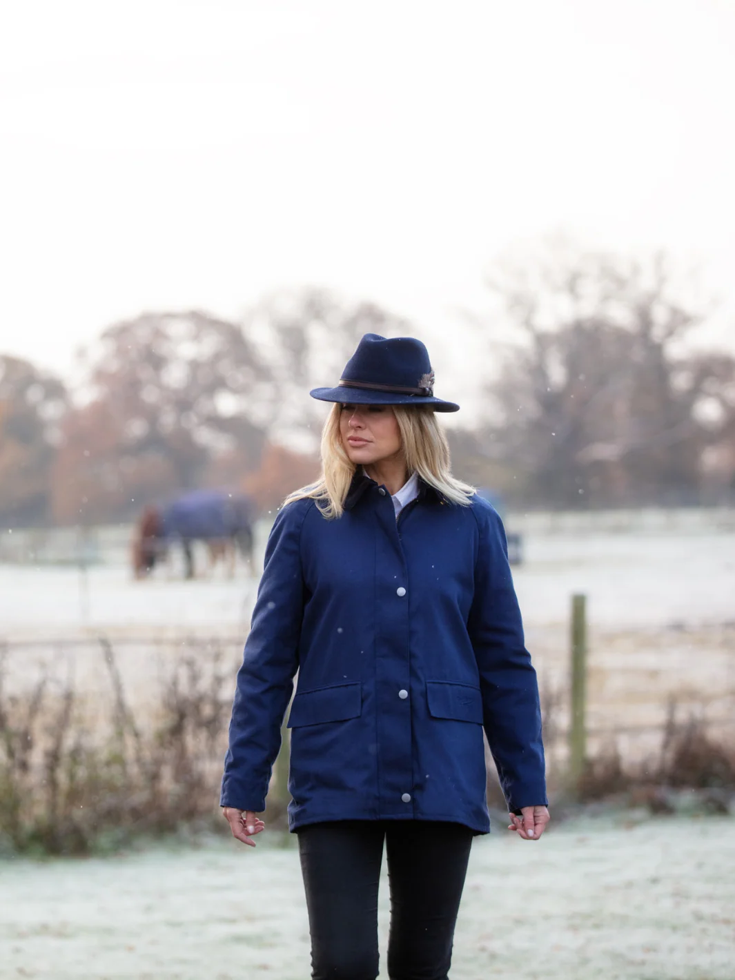 Ladies Landowner Casual Walking Jacket - Navy - Image 8