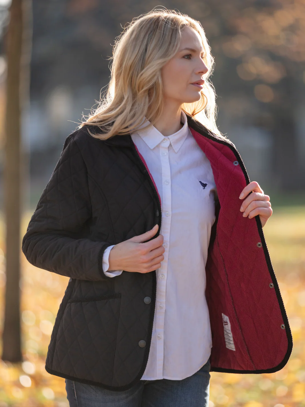 Moorland Quilted Fleece Jacket - Black - Image 5