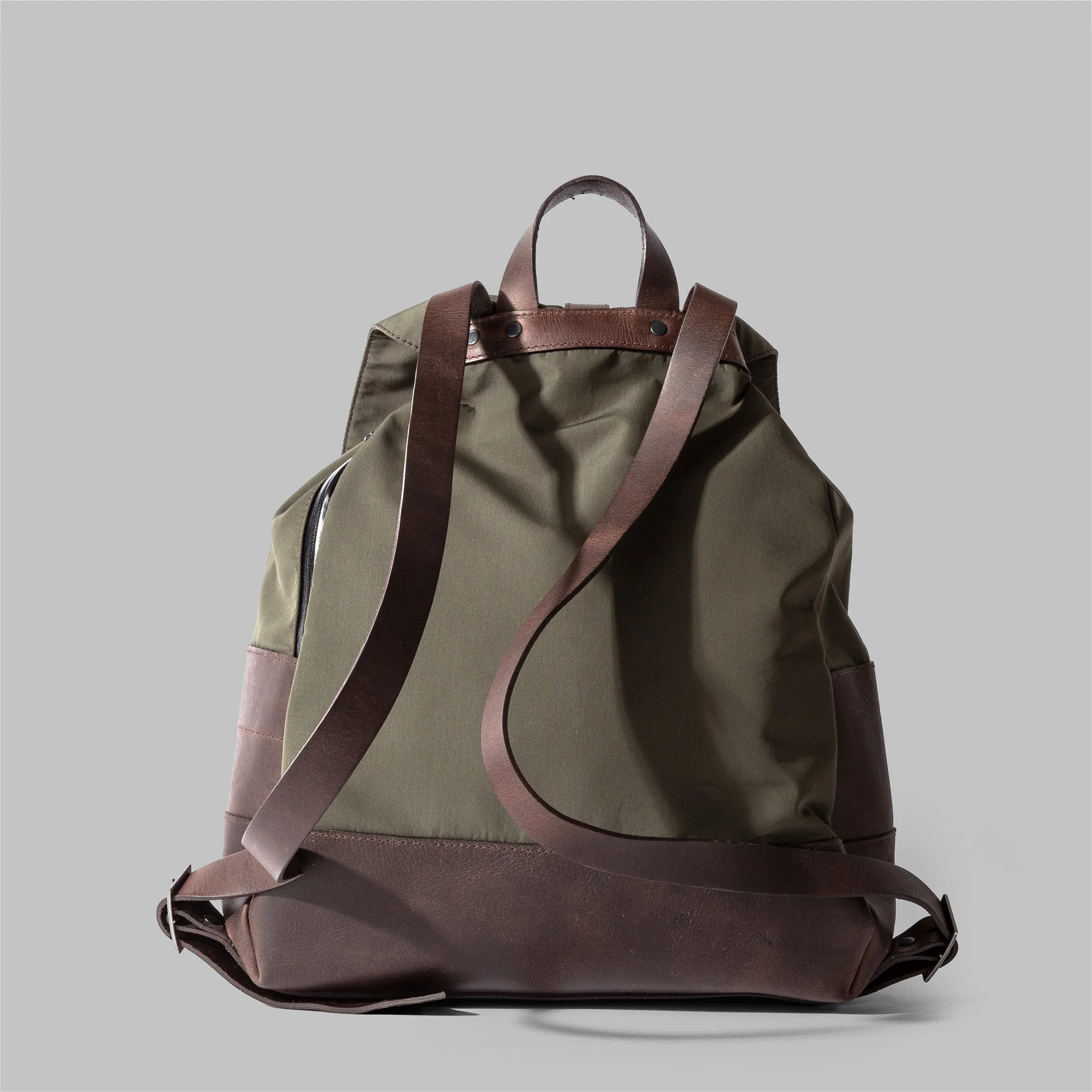 Weston Olive Green Nylon Rucksack - Image 2